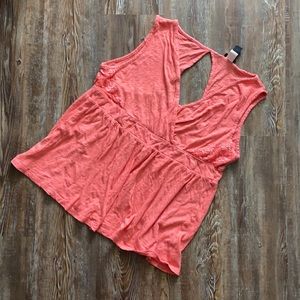 Torrid Sleeveless Peplum Coral Blouse